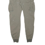 LIONEL Mens Cotton Blend Beige Relaxed Cargo Jogger Trousers W29 L27 Casual
