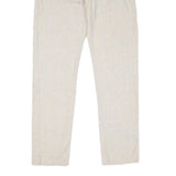 TOMMY HILFIGER Mens Regular Fit Beige Cotton Blend Trousers W32 L30 Casual Smart