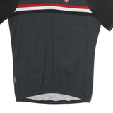 THOMAS Mens Black & Grey Cycling Jersey L Short Sleeve 1/4 Zip Sports Top