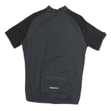 THOMAS Mens Black & Grey Cycling Jersey L Short Sleeve 1/4 Zip Sports Top