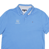 TOMMY HILFIGER Mens Blue Short Sleeve Polo Shirt XL Embroidered Cotton Casual