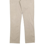 NIKE Womens Beige Slim Straight Woven Cotton Blend Trousers W28 L28 Zip Pocket