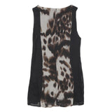 ZARA Womens Black & Brown Animal Print Sleeveless Shift Dress Size M Elegant