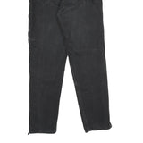 C&A Womens Classic Black Cotton Denim Jeans W28 L30 Side Lace Up Zip Closure