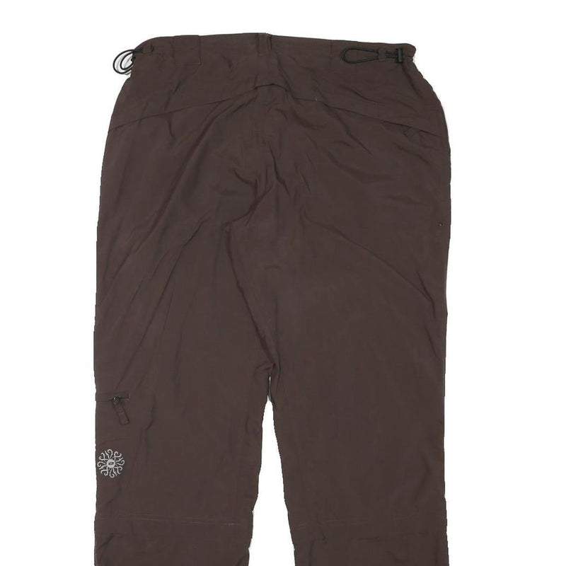 NRG Mens Regular Brown Polyester Blend Trousers W31 L30 Casual Zip Closure