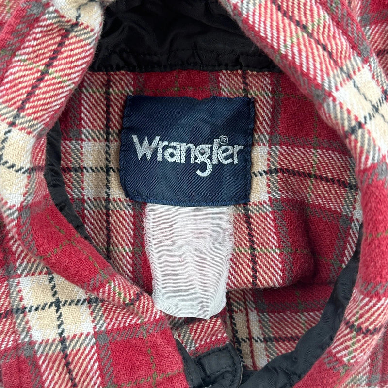 Wrangler Checked Flannel Shirt - Large Red Cotton
