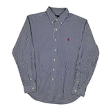 Ralph Lauren Striped Shirt - Large Blue Cotton