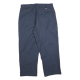 DICKIES Mens Navy Blue Regular Fit Straight Trousers W38 L30 Cotton Blend Zip