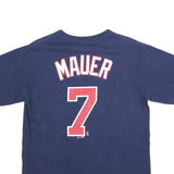 MAJESTIC Mens Blue Twins 7 Graphic T-Shirt M Short Sleeve Crew Neck Baseball