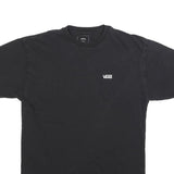 VANS Mens Black Classic Logo T-Shirt M Short Sleeve Crew Neck Cotton Blend
