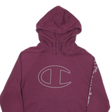 CHAMPION Mens Maroon Pullover Hoodie M Cotton Blend Logo Print