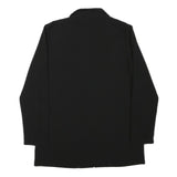 H&M Womens Black Jacket S Polyester Blend Plain Button Closure Classic Fit