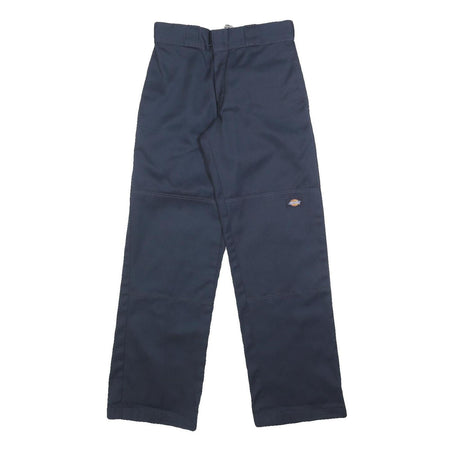 DICKIES Womens Cotton Blend Navy Blue Loose Straight Trousers W26 L30 Workwear