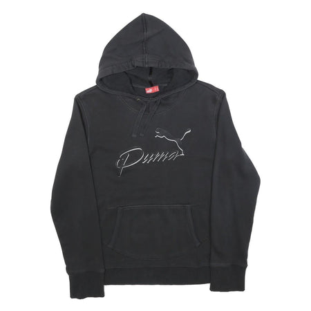 PUMA Womens Black Hoodie M Cotton Blend Pullover Casual Sports Sweatshirt