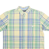 CHAPS Mens Yellow & Green Checked Button-Down Shirt XL Summer Casual Cotton
