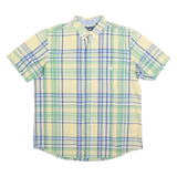 CHAPS Mens Yellow & Green Checked Button-Down Shirt XL Summer Casual Cotton