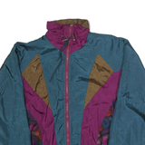VILLE FRANCHE Womens Blue & Purple Nylon Zip Jacket M Colourblock Casual