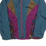 VILLE FRANCHE Womens Blue & Purple Nylon Zip Jacket M Colourblock Casual