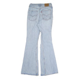 LEVI'S Womens Light Blue Denim Regular Fit Flared Jeans W27 L30 Distressed