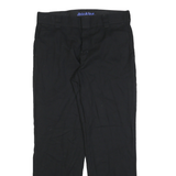 DICKIES Mens Black Regular Fit Straight Cotton Blend Trousers W34 L32 Workwear