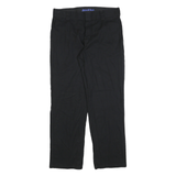 DICKIES Mens Black Regular Fit Straight Cotton Blend Trousers W34 L32 Workwear