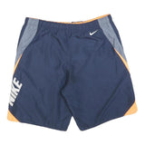 NIKE Mens Shorts Navy Blue & Orange Casual Sports L W34 Durable Comfort