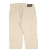 TOMMY HILFIGER Mens Cotton Blend Beige Regular Straight Trousers W34 L32 Classic