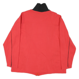 Mens Red & Black Zip Polyester Blend Casual Jacket L Plain Colourblock