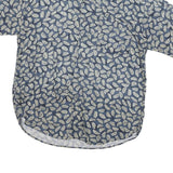 CHIAMARE Mens Blue & White Floral Rayon Shirt M Summer Casual Button