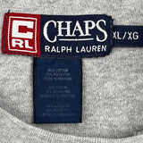 American Flag Chaps Ralph Lauren Spellout Sweatshirt - XL Gray Cotton Blend