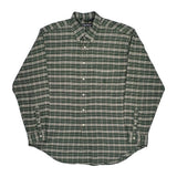 Nautica Checked Shirt - XL Green Cotton Blend
