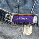 Made In USA Silver Tabs Levis Hand Painted Baggy Jeans - 32W 32L Multicoloured Cotton