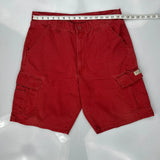 Wrangler Cargo Shorts - 33W 9L Red Cotton