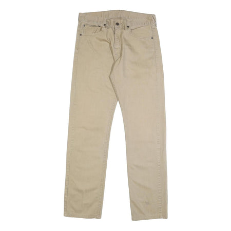 LEVI'S Mens Cotton Beige Regular Straight Trousers W32 L34 Casual Classic Zip