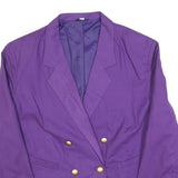 Womens Purple Button Polyester Blend Tailored Jacket UK 18 Plain Classic