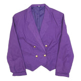 Womens Purple Button Polyester Blend Tailored Jacket UK 18 Plain Classic