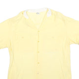 GIOCCO Mens Yellow Shirt M Cotton Summer Casual Short Sleeve Button