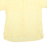 GIOCCO Mens Yellow Shirt M Cotton Summer Casual Short Sleeve Button