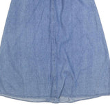 Womens Blue Cotton Blend Denim A-Line Knee Length Woven Button Skirt M Casual