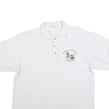 COTTON DELUXE Mens White Master Composter Volunteer Printed Short Sleeve L Polo