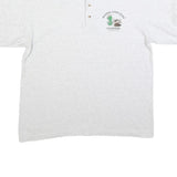 COTTON DELUXE Mens White Master Composter Volunteer Printed Short Sleeve L Polo