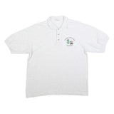 COTTON DELUXE Mens White Master Composter Volunteer Printed Short Sleeve L Polo