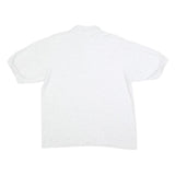 COTTON DELUXE Mens White Master Composter Volunteer Printed Short Sleeve L Polo