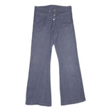 Womens Blue Regular Fit Flared Denim Cotton Blend Jeans W30 L34 Button Closure