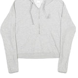 CALVIN KLEIN Womens Grey Pullover Hoodie S Half Zip Sweatshirt Casual