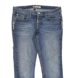 BKE Womens Blue Regular Fit Straight Denim Medium Wash Jeans W34 L27 Stylish