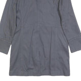 SANDRO Womens Grey Cotton Military Jacket S Woven Button Detail Stylish