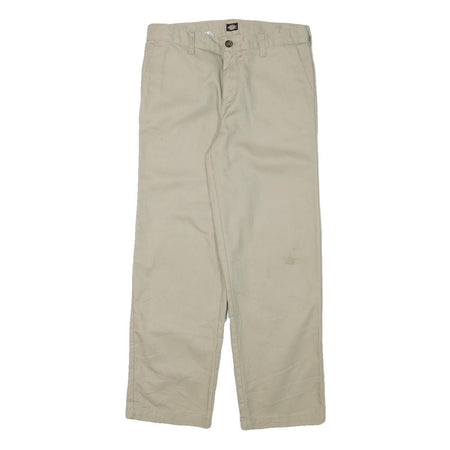 DICKIES Boys Cotton Blend Beige Regular Straight Trousers W28 L26 Workwear