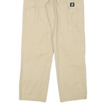 Beige Womens Regular Fit Cargo Trousers W26 L29 Cotton Blend Zip Closure