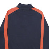 CHAMPION Mens Navy & Orange 1/4 Zip Sweatshirt L Cotton Blend Casual Pullover